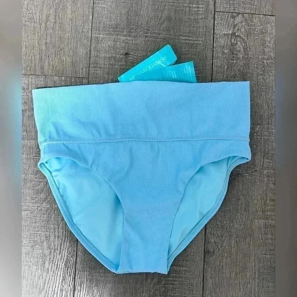 Melissa Odabash Brussels Bikini Bottom CR Celeste Ribbed New With Tag - Picture 1 of 5